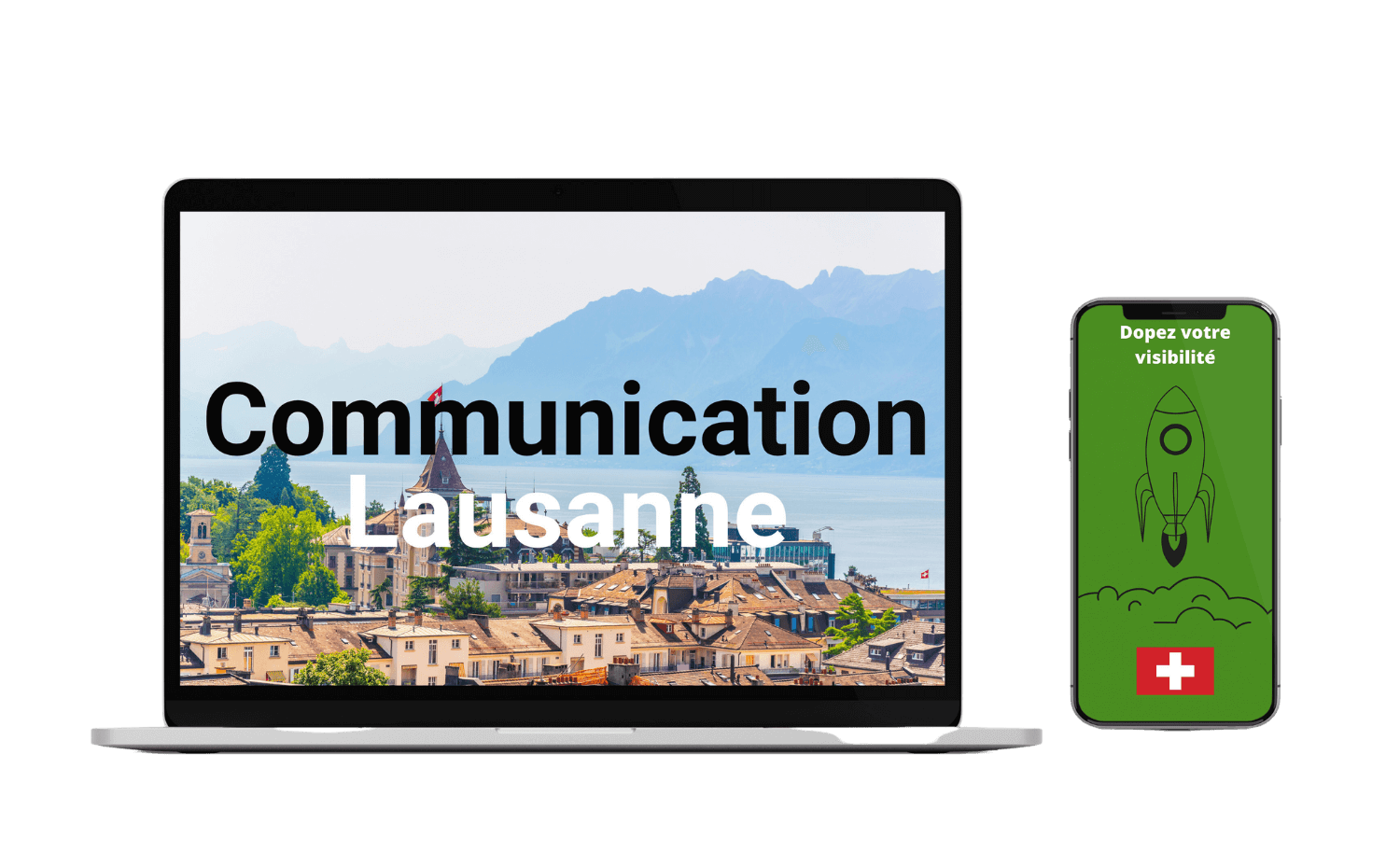 Agence communication Lausanne mockup