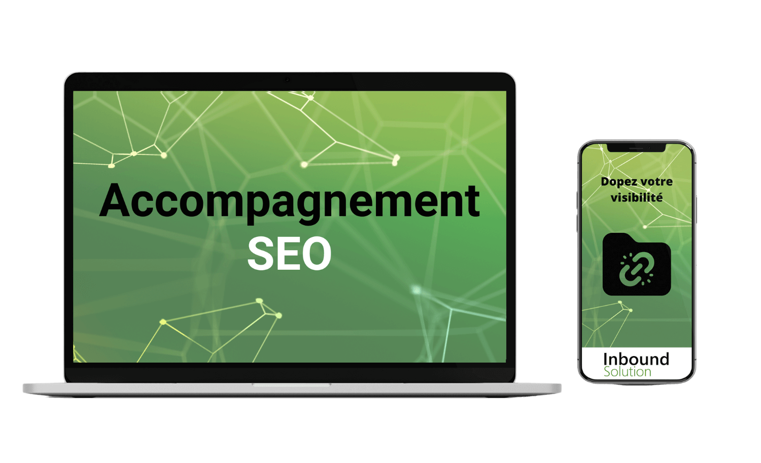 Un écran avec écrit accompagnement SEO dessus