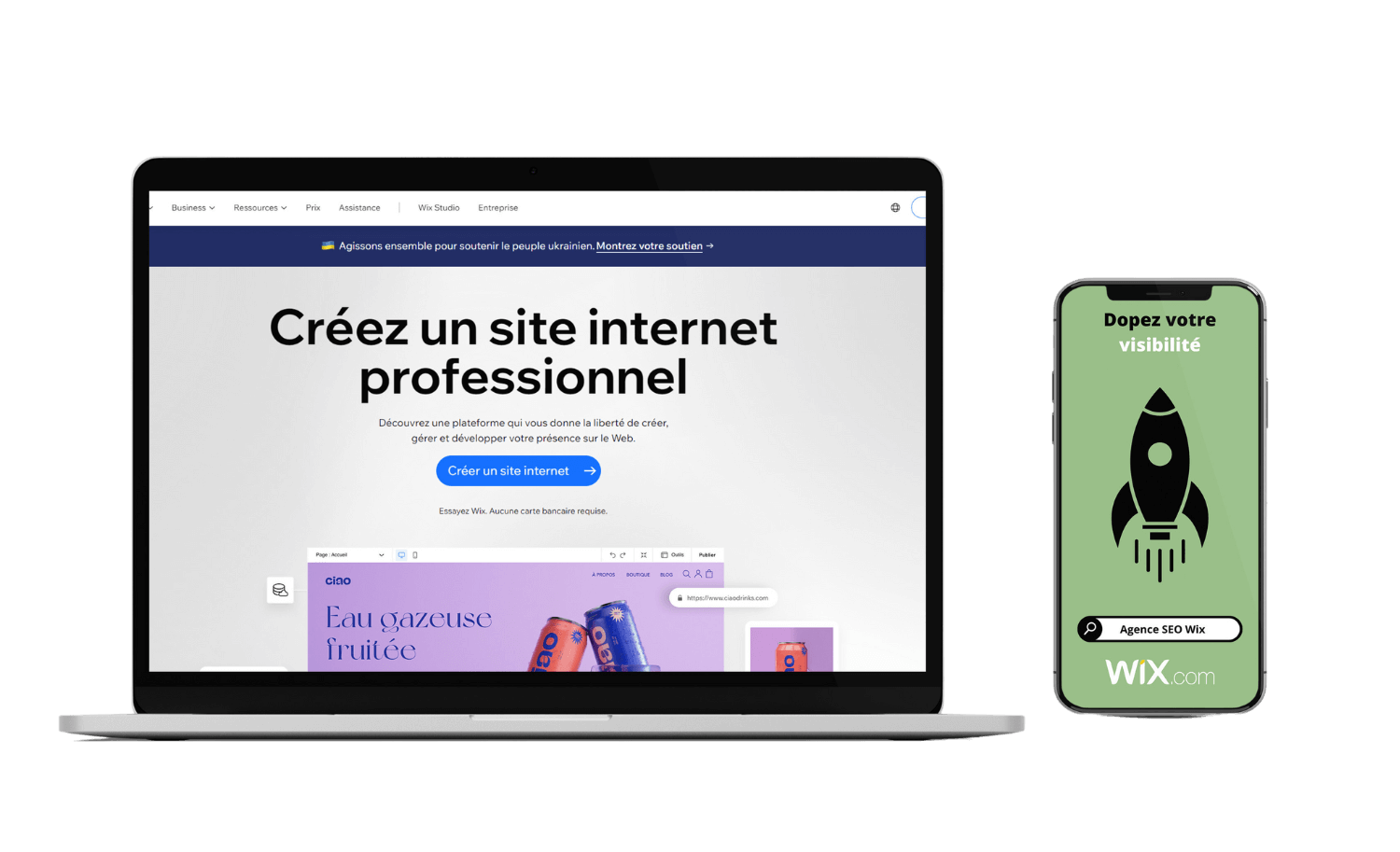 Un écran illustrant le CMS Wix